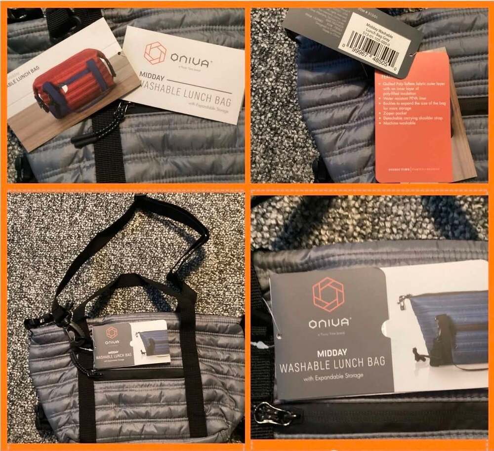 NWT Oniva Midday Washable Lunch Bag Gray